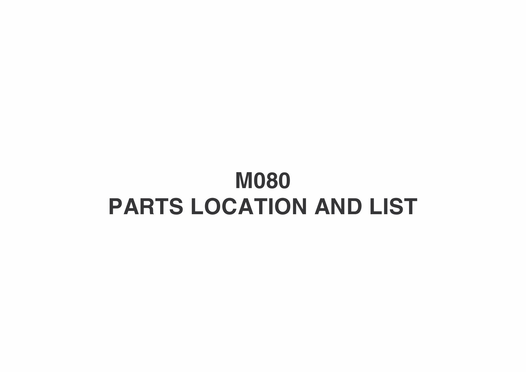 RICOH Aficio SP-4310N M080 Parts Catalog-1